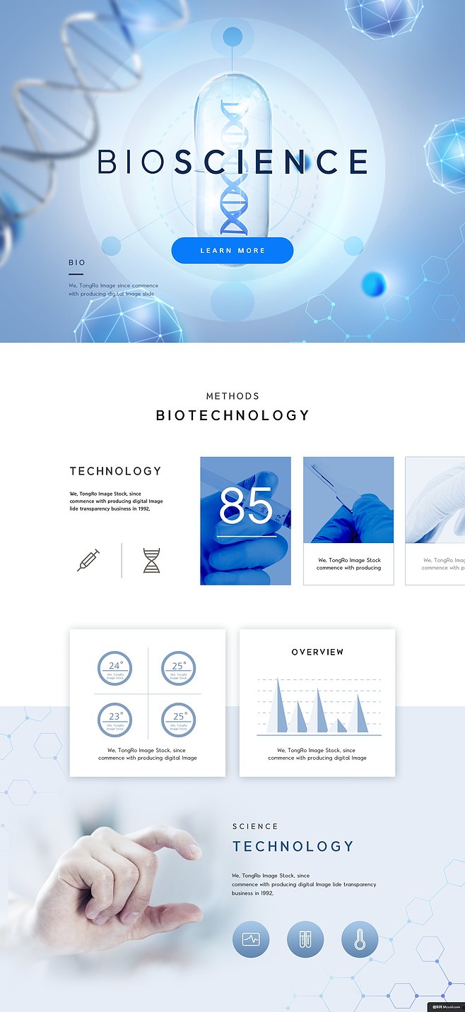 医药生物 基因科学 DNA 化学研究 生物科技 医疗健康 医疗健康网页界面网页设计